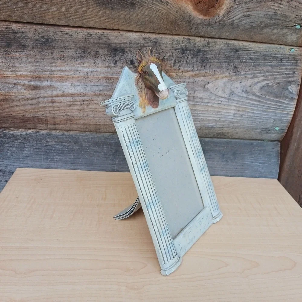 Equestrian Horse Head Column White Grey Photo‎ Frame 4x6